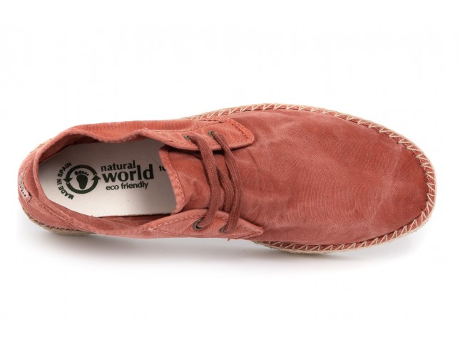 Espadrile Natural World, model Safari, Caramiziu, aspect Stone-Washed
