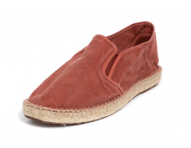Espadrile Natural World, model Slip On, Caramiziu, aspect Stone-Washed