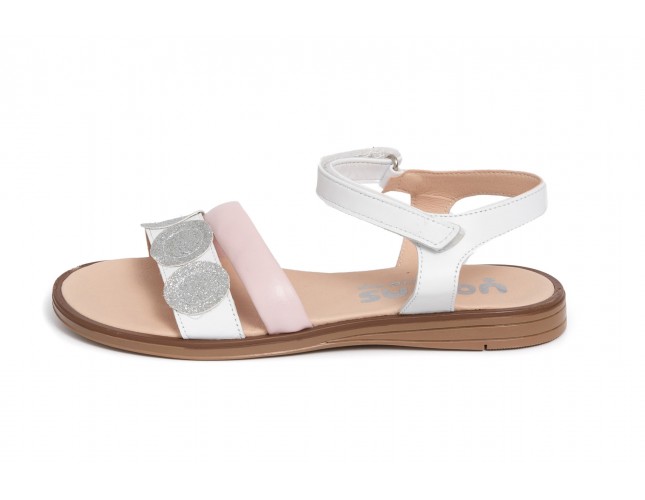 Sandale Yowas pentru copii, model Flor, Alb