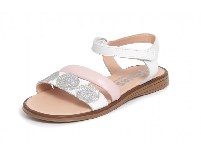 Sandale Yowas pentru copii, model Flor, Alb