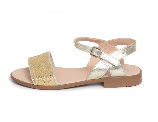 Sandale Yowas pentru copii, model Laminado, Auriu