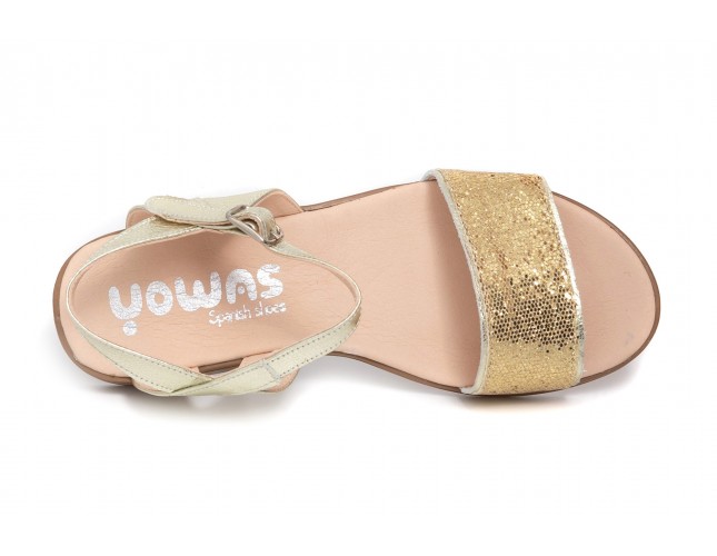 Sandale Yowas pentru copii, model Laminado, Auriu