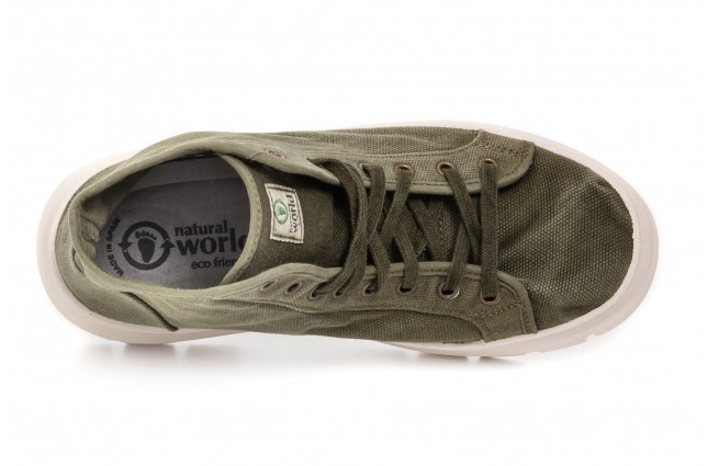 Ghete Natural World, model Bota 7101, Kaki, aspect Stone-Washed