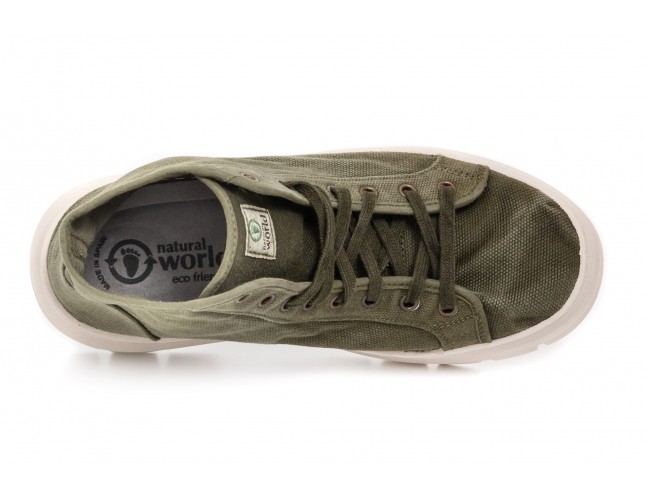 Ghete Natural World, model Bota 7101, Kaki, aspect Stone-Washed