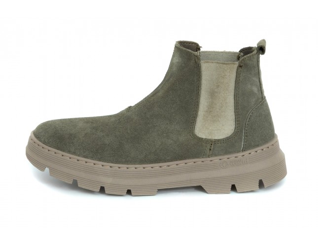 Ghete Natural World, din piele naturala, model 7152, Verde Forest