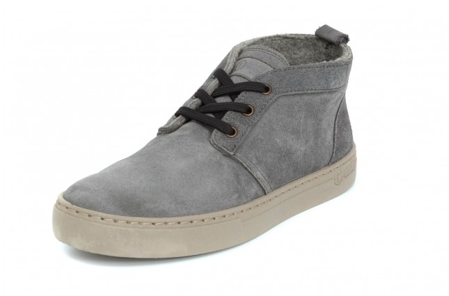 Ghete Natural World din piele intoarsa, model SUEDE WOOL 6722, Gri Antracit