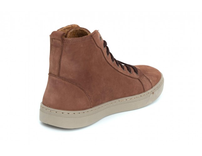 Ghete Natural World, din piele napa, model WOOL 6799, Maro Cuero