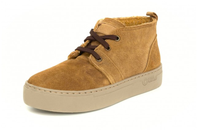 Ghete Natural World, din piele intoarsa, model WOOL 6121, Bej Moca