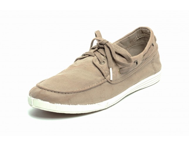 Pantofi din panza Natural World, model Nautico, Bej Camel