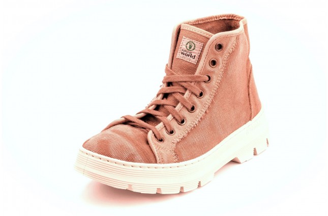 Ghete Natural World, model Bota 7101, Caramiziu, aspect Stone-Washed