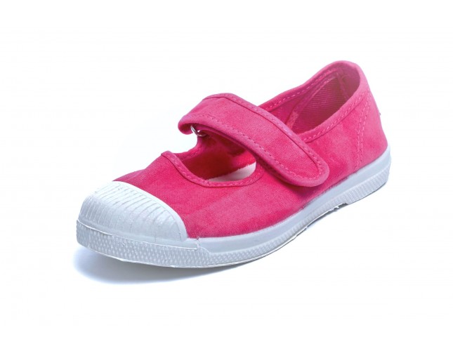 Tenisi Natural World pentru copii, model Mercedes, Fucsia , aspect Stone-Washed
