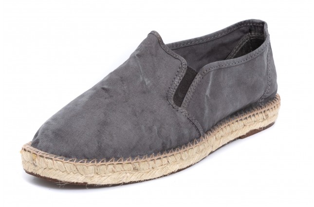 Espadrile Natural World, model Slip On, Gri, aspect Stone-Washed