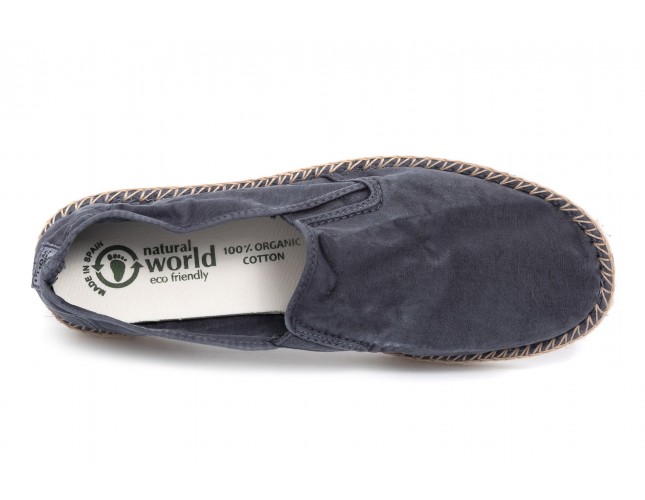 Espadrile Natural World, model Slip On, Marin, aspect Stone-Washed
