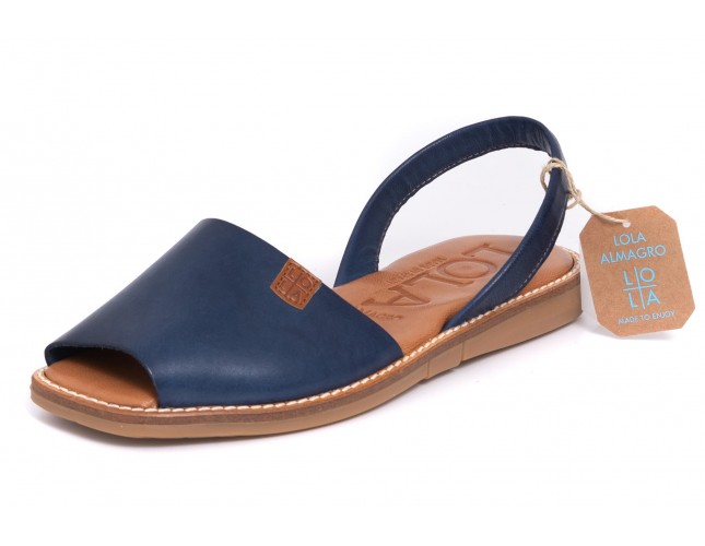 Sandale LOLA ALMAGRO din piele, model ISLA 9351, Albastru Blue