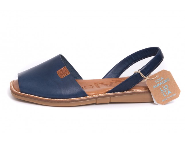 Sandale LOLA ALMAGRO din piele, model ISLA 9351, Albastru Blue