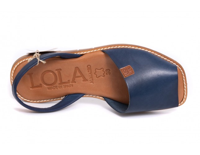Sandale LOLA ALMAGRO din piele, model ISLA 9351, Albastru Blue