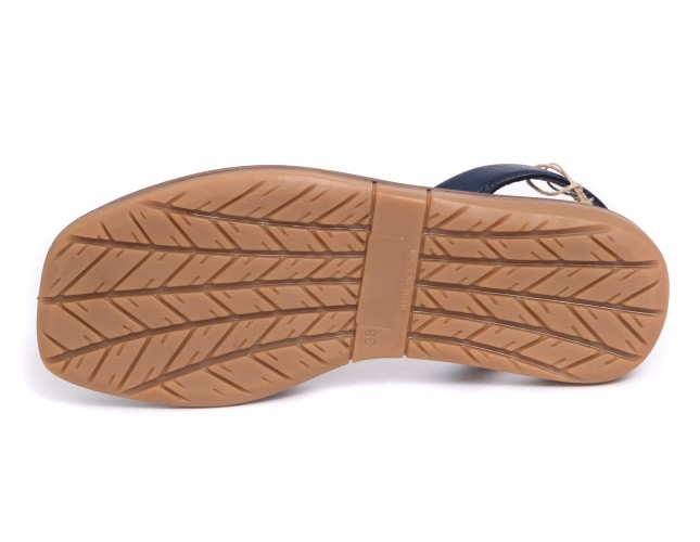 Sandale LOLA ALMAGRO din piele, model ISLA 9351, Albastru Blue