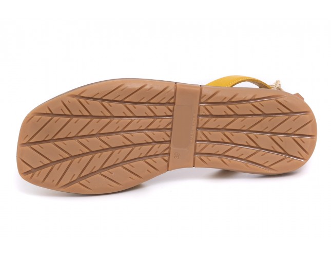 Sandale LOLA ALMAGRO din piele, model ISLA 9351, Galben Citrus