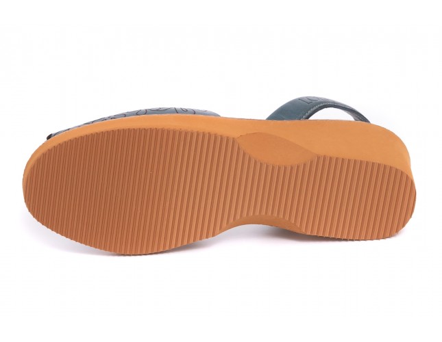 Sandale LOLA ALMAGRO din piele, model LASER 469, Albastru Jeans