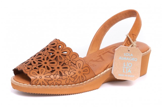 Sandale LOLA ALMAGRO din piele, model LASER 469, Cuero Avellana