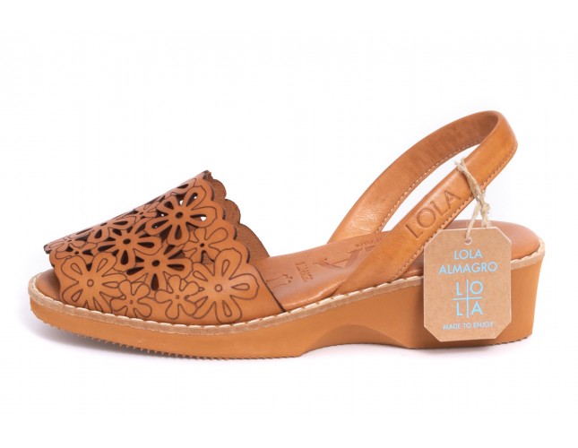 Sandale LOLA ALMAGRO din piele, model LASER 469, Cuero Avellana