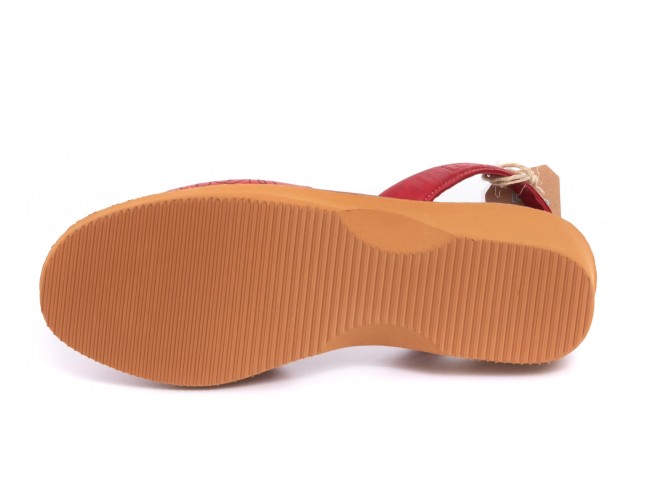 Sandale LOLA ALMAGRO din piele, model LASER 469, Rosu