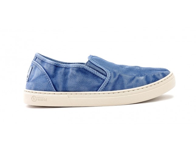 Pantofi Natural World, model CANGREJO 6601, Albastru Celeste aspect stone-washed