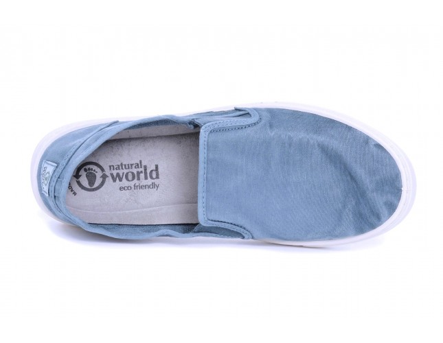 Pantofi Natural World, model CANGREJO 6601, Albastru Celeste aspect stone-washed