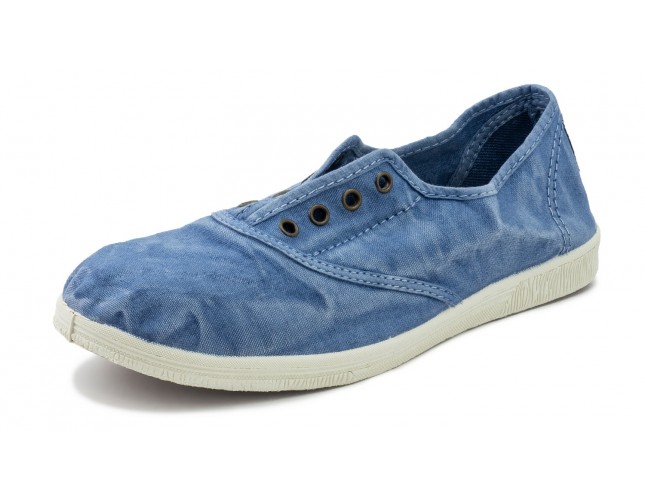 Tenisi Natural World, model Ingles, Albastru Celeste, aspect stone-washed