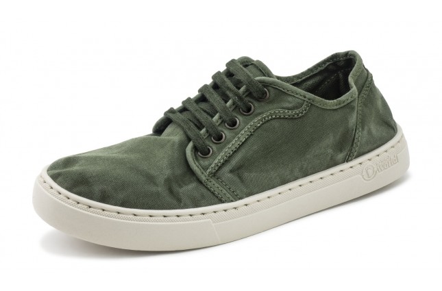 Pantofi Natural World, model BASKET 6602, Verde Kaki aspect stone-washed