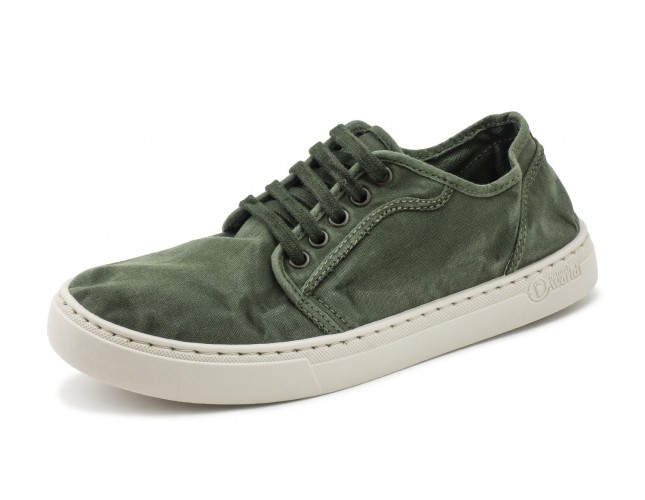 Pantofi Natural World, model BASKET 6602, Verde Kaki aspect stone-washed