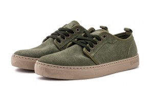 Pantofi Natural World, din piele intoarsa, model 6761, Verde Forest