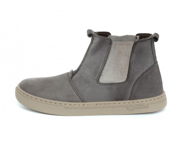 Ghete Natural World, din piele naturala, model 6982K, Gri Antracit