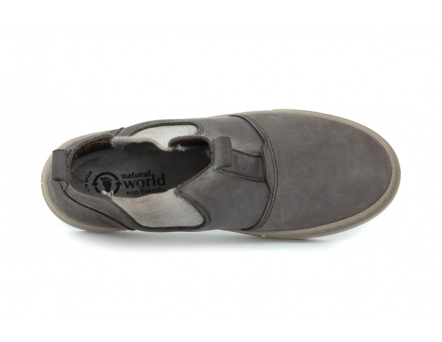 Ghete Natural World, din piele naturala, model 6982K, Gri Antracit