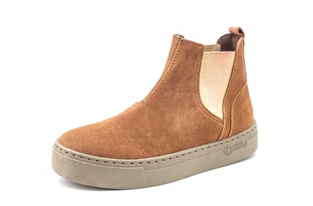 Ghete Natural World, din piele intoarsa, model 6155, Caramiziu Arcilla