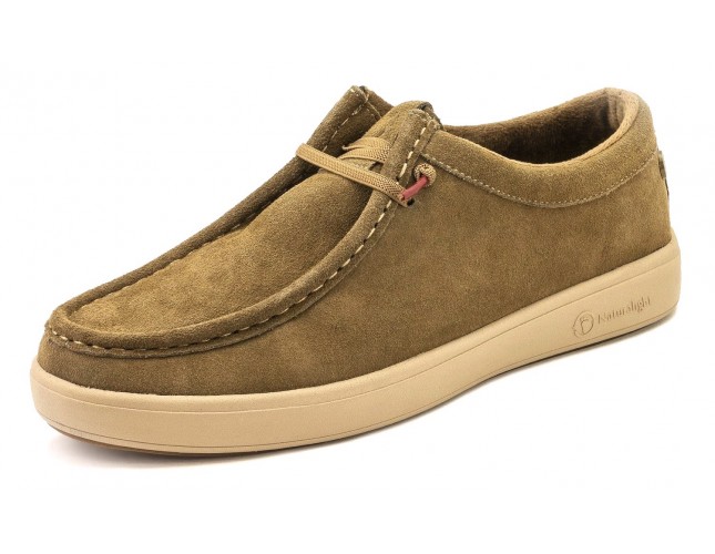 Pantofi Natural World, din piele hidrofugata, model 8454, Camel