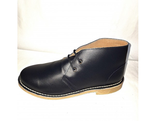 Ghete Safari, piele Napa, Albastru Marin