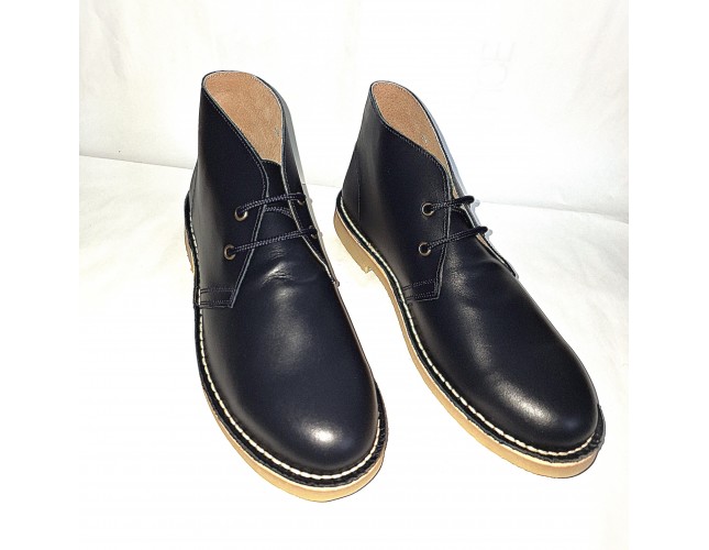 Ghete Safari, piele Napa, Albastru Marin