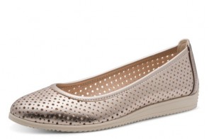 Balerini Marco Tozzi, din piele naturala, model 22501, Auriu Platinum