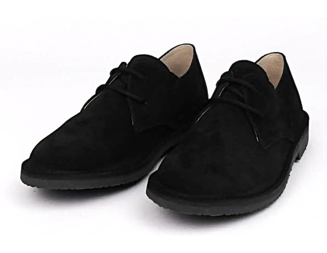 Pantofi ATXA, din piele intoarsa, model Safari 1916, Negru