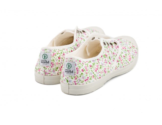 Tenisi Natural World, model Elastico, Alb Flori