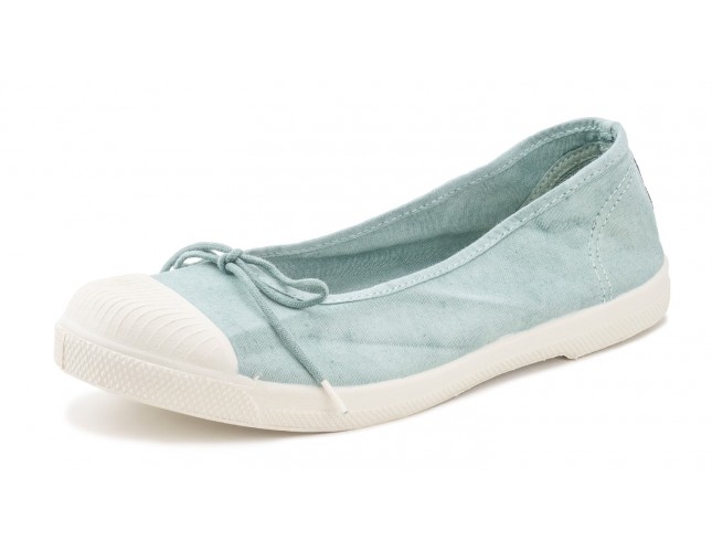Tenisi Natural World, model Balerina 128, Albastru Aqua, aspect Stone-Washed