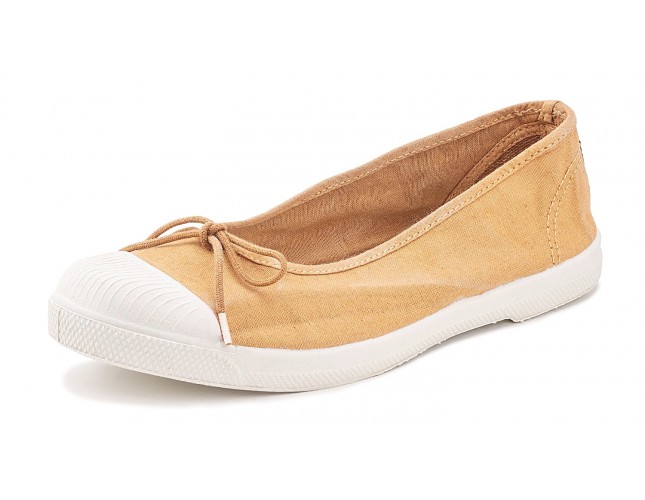 Tenisi Natural World, model Balerina 128, Bej Arcilla, aspect Stone-Washed