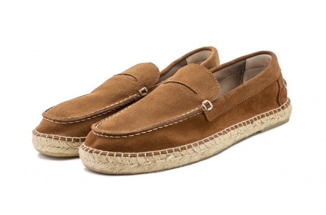 Espadrile Natural World, Piele Intoarsa, model 8192, Maro