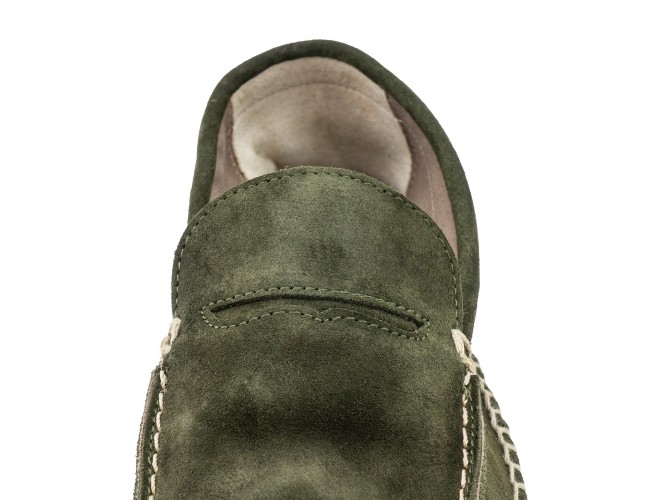 Espadrile Natural World, Piele Intoarsa, model 8192, Kaki