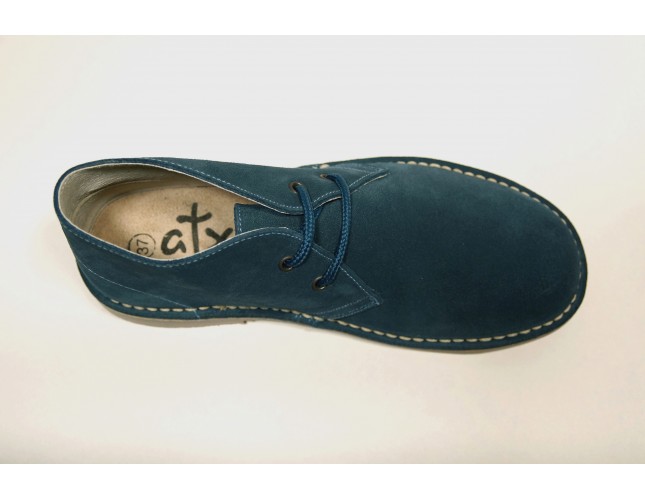 Ghete Safari, piele intoarsa Albastru Baikal