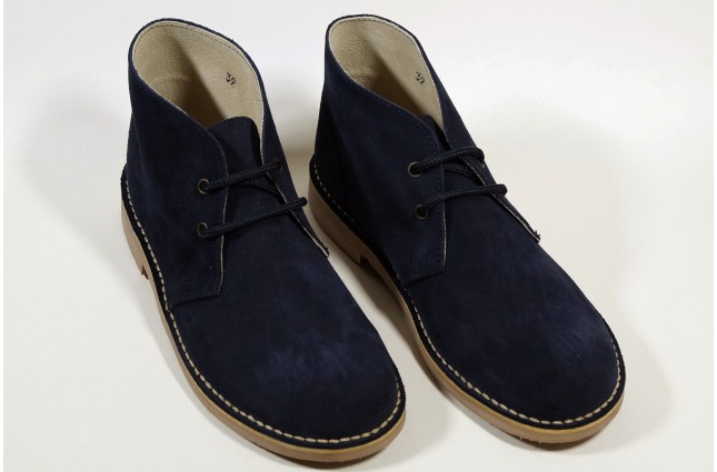 Ghete Safari, piele intoarsa Albastru Marin