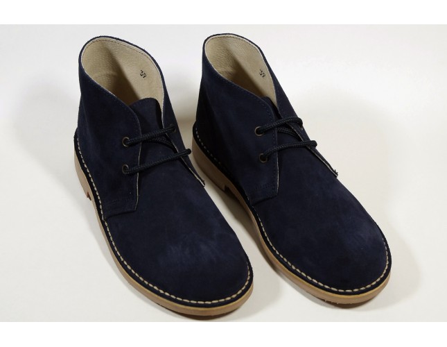 Ghete Safari, piele intoarsa Albastru Marin