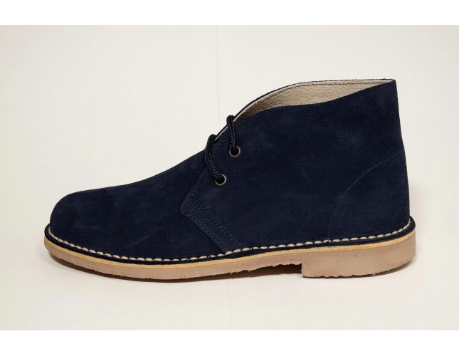 Ghete Safari, piele intoarsa Albastru Marin