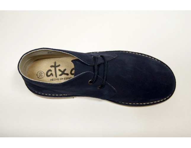 Ghete Safari, piele intoarsa Albastru Marin